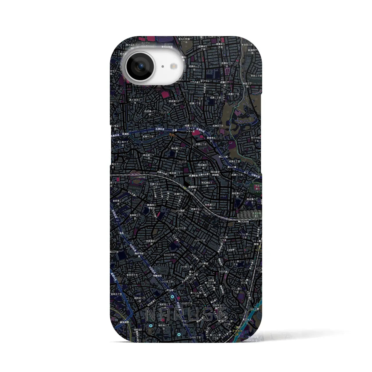 【成瀬(東京都)】地図柄iPhoneケース(バックカバータイプ)