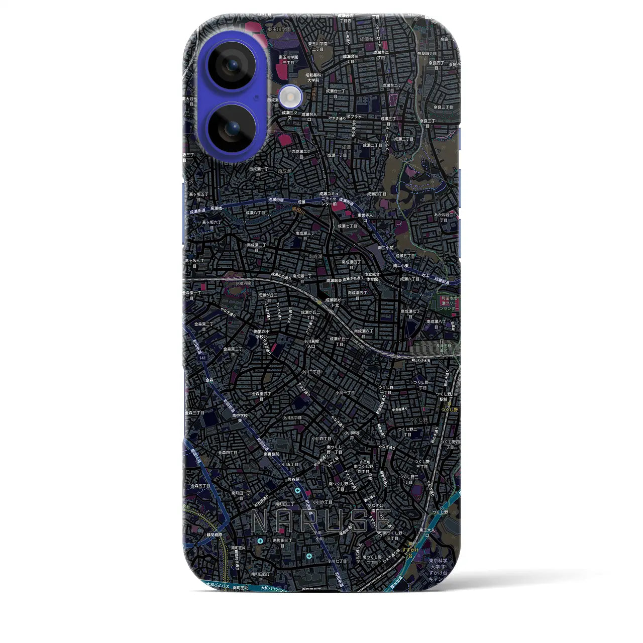 【成瀬(東京都)】地図柄iPhoneケース(バックカバータイプ)