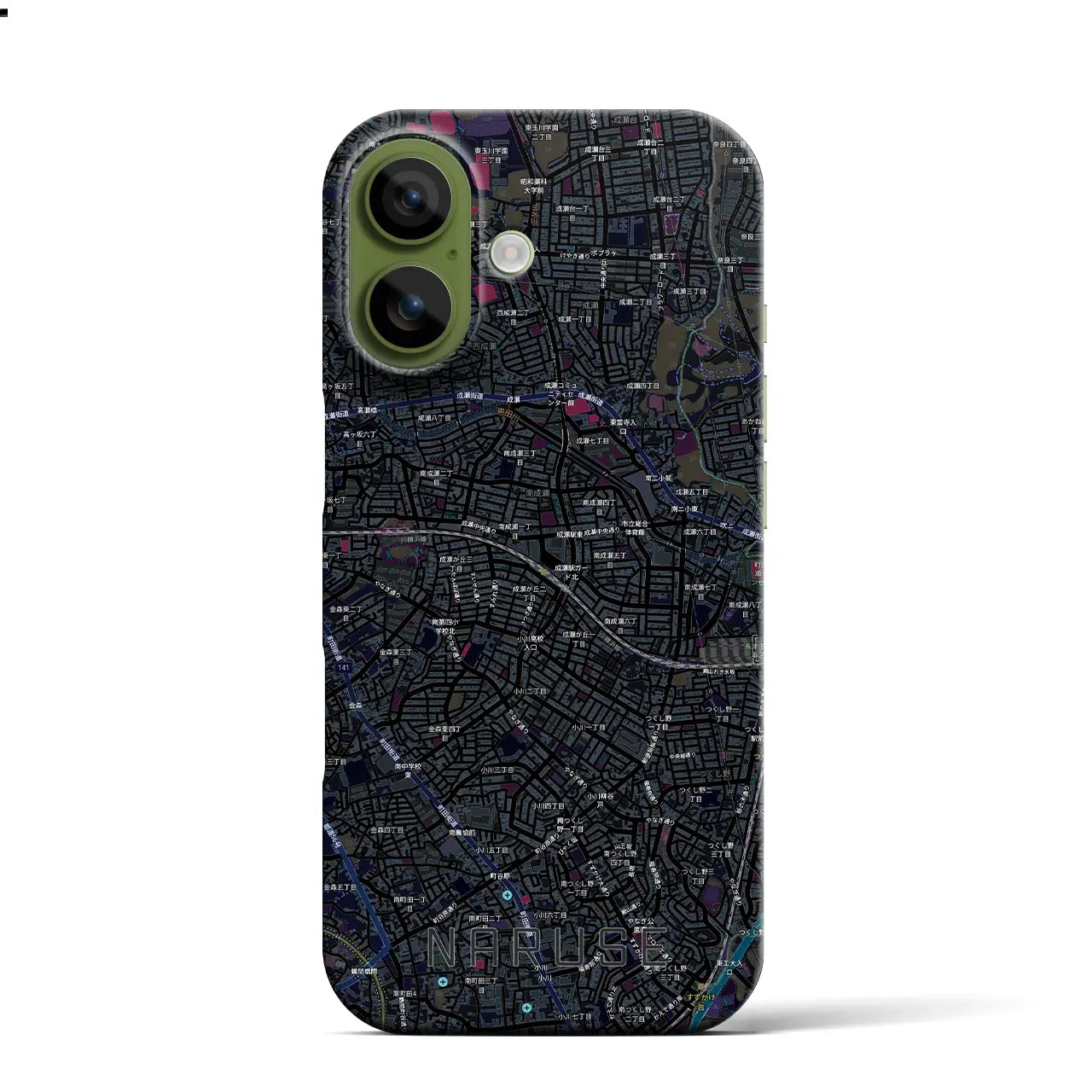 【成瀬(東京都)】地図柄iPhoneケース(バックカバータイプ)