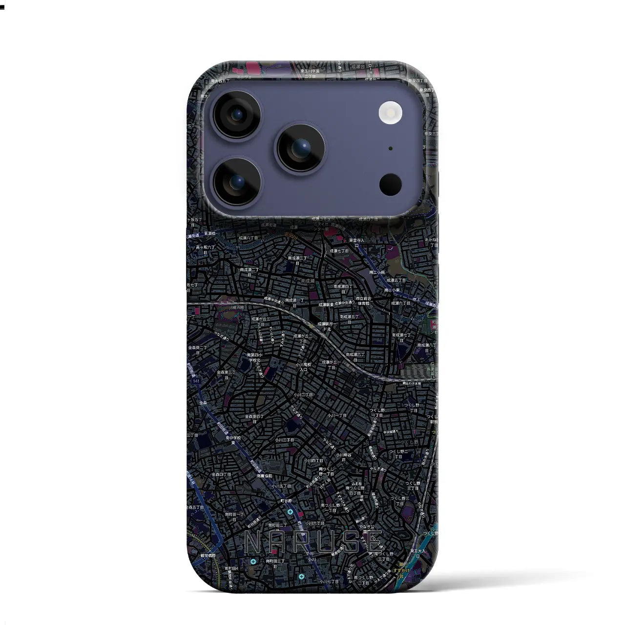 【成瀬(東京都)】地図柄iPhoneケース(バックカバータイプ)