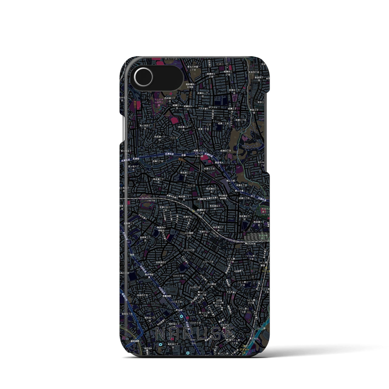 【成瀬(東京都)】地図柄iPhoneケース(バックカバータイプ)