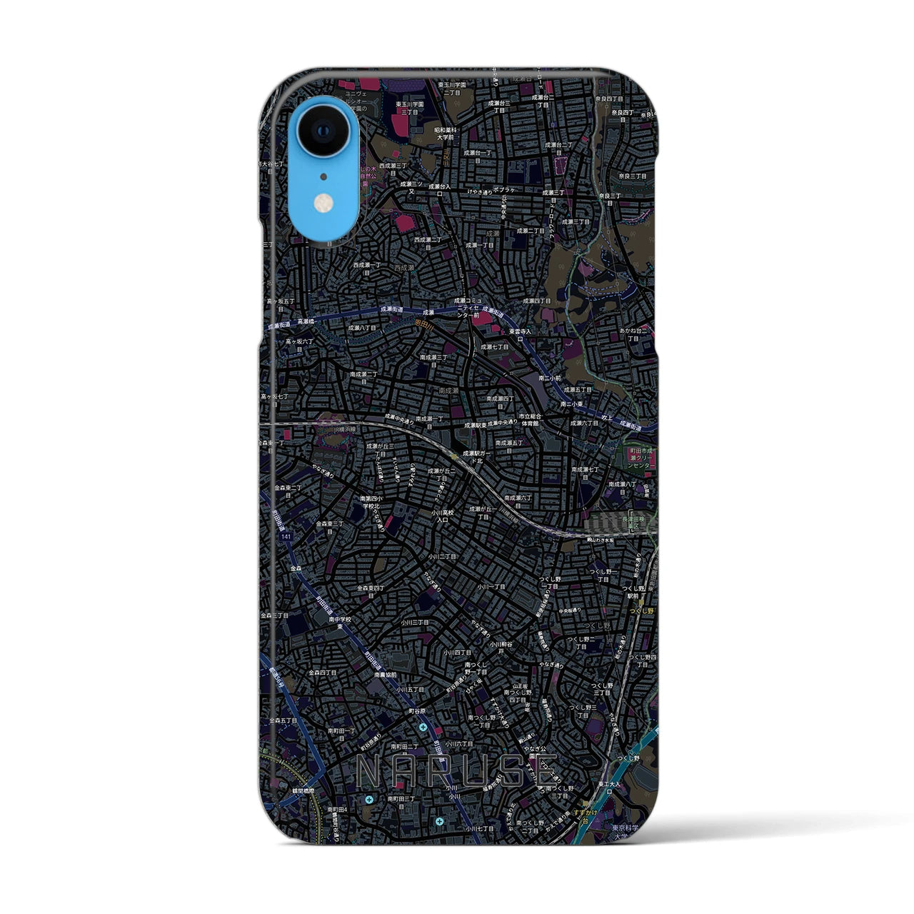 【成瀬(東京都)】地図柄iPhoneケース(バックカバータイプ)