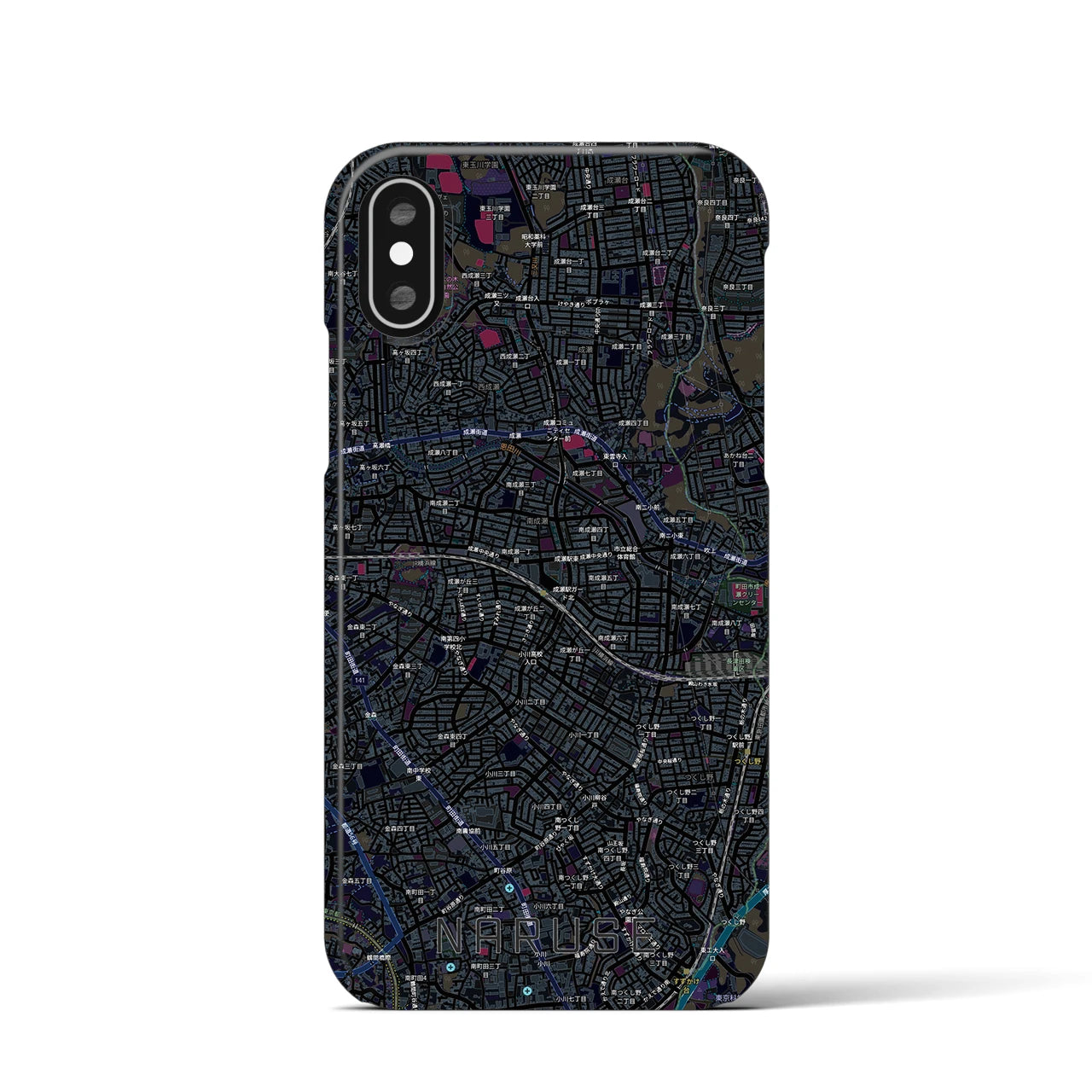 【成瀬(東京都)】地図柄iPhoneケース(バックカバータイプ)