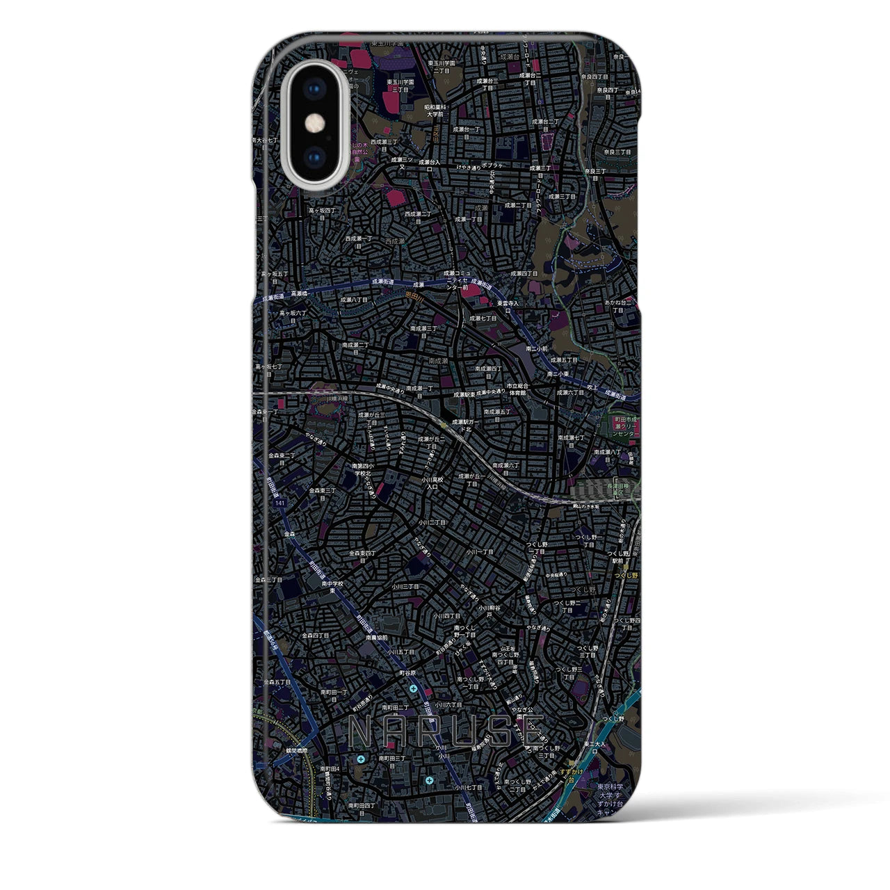 【成瀬(東京都)】地図柄iPhoneケース(バックカバータイプ)