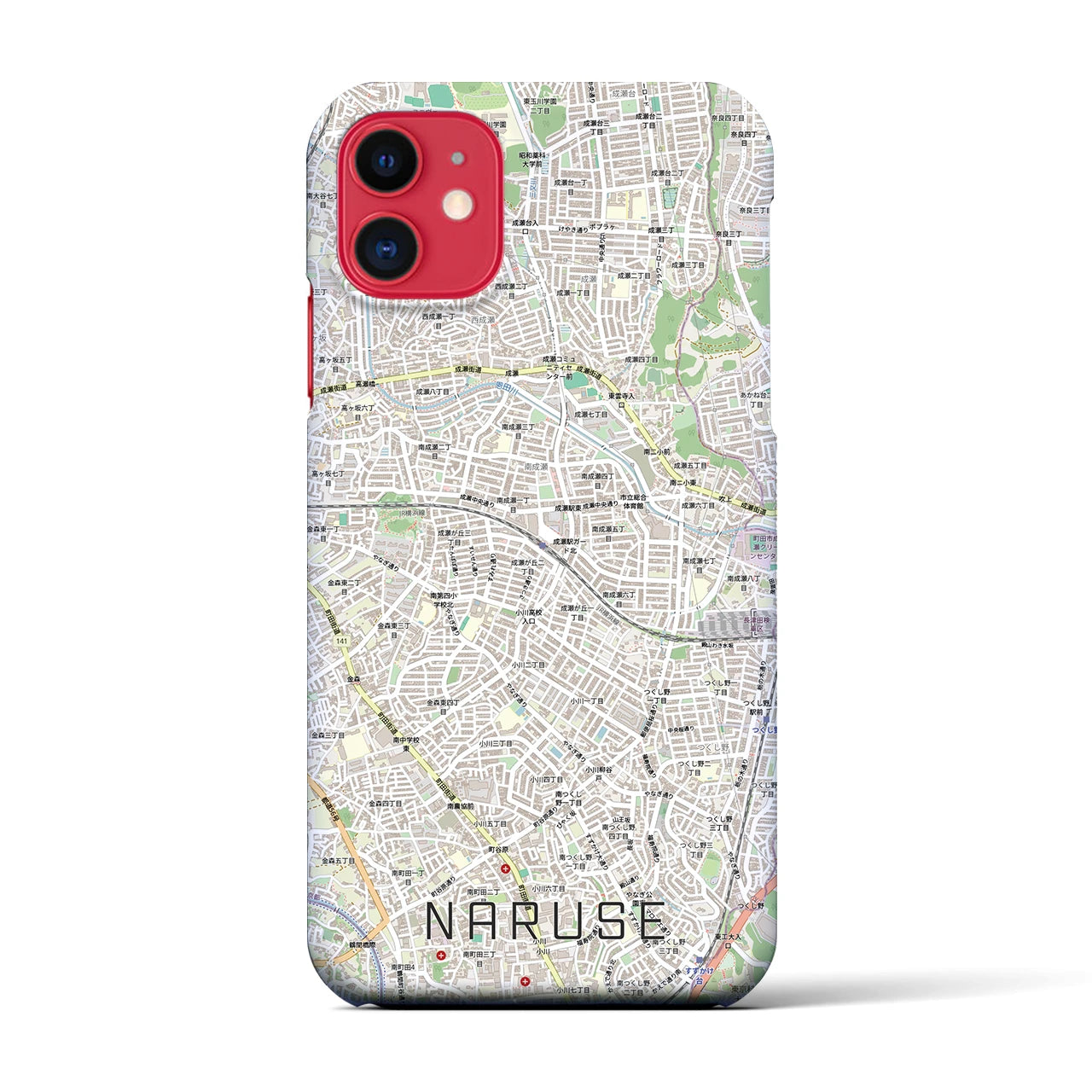 【成瀬(東京都)】地図柄iPhoneケース(バックカバータイプ)