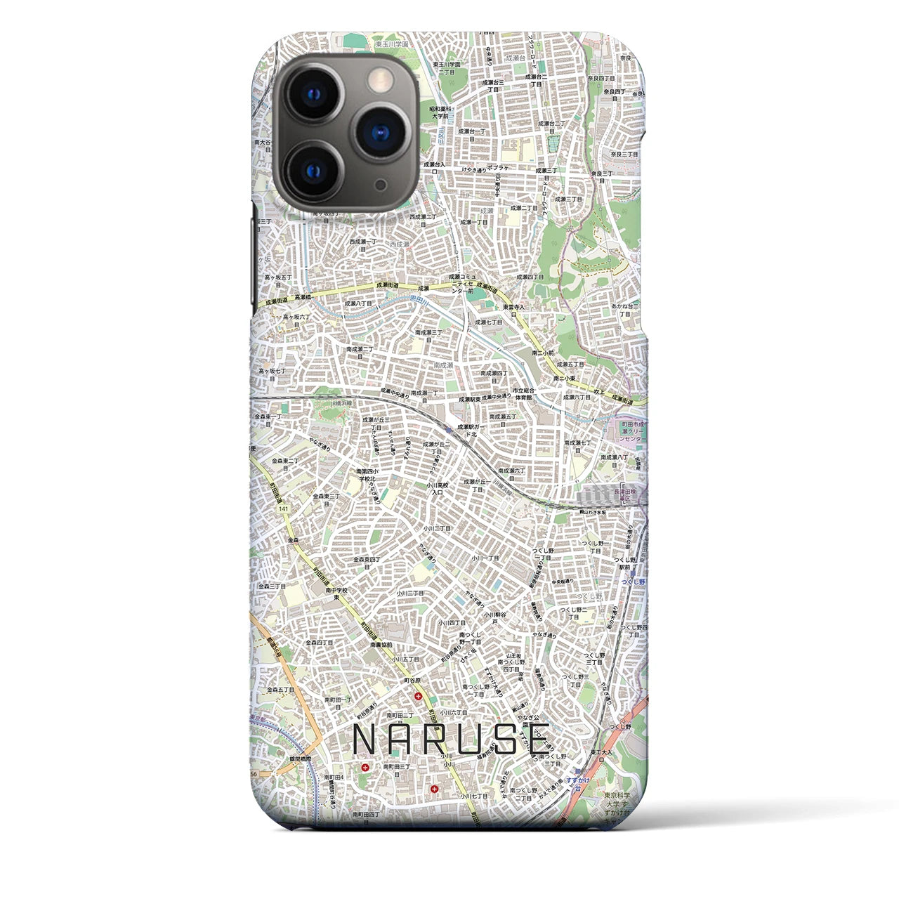 【成瀬(東京都)】地図柄iPhoneケース(バックカバータイプ)