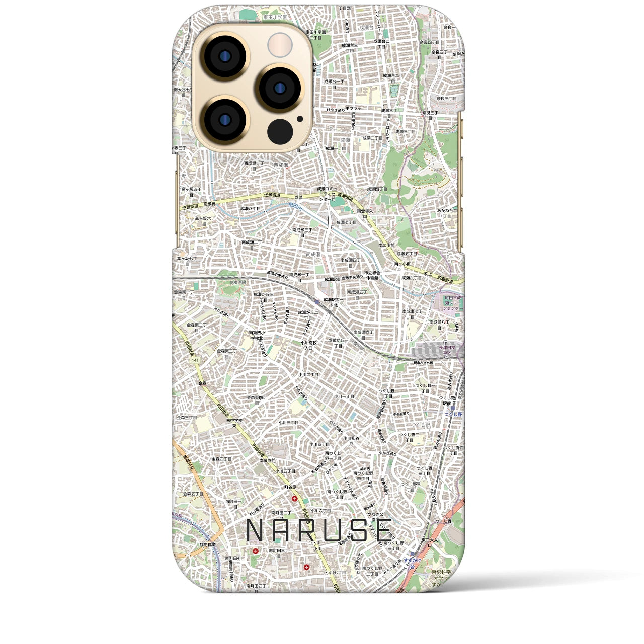 【成瀬(東京都)】地図柄iPhoneケース(バックカバータイプ)