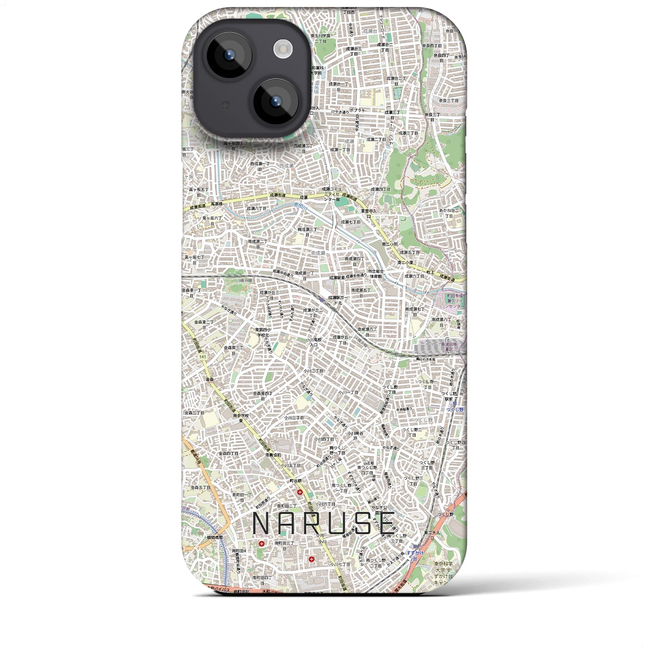 【成瀬(東京都)】地図柄iPhoneケース(バックカバータイプ)
