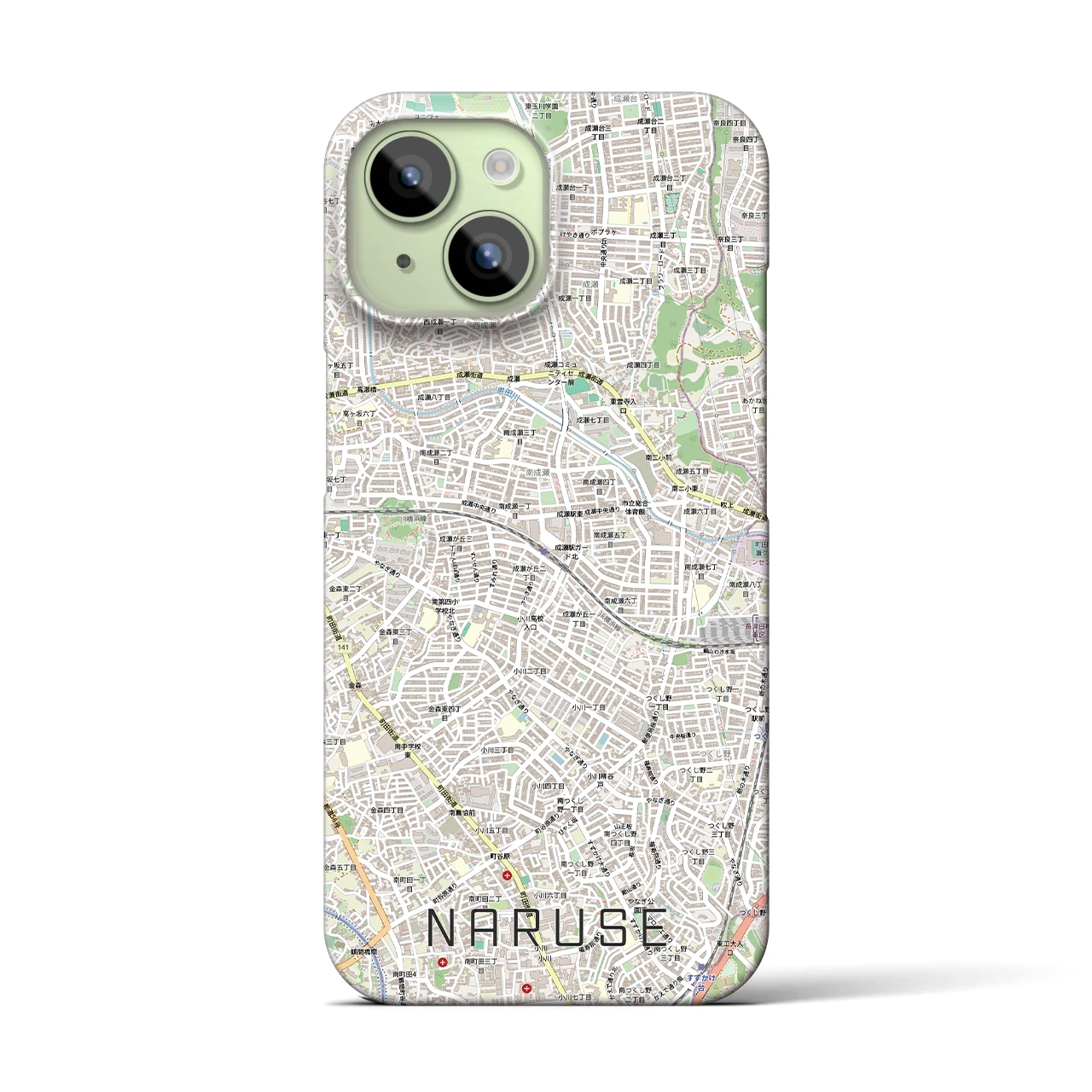 【成瀬(東京都)】地図柄iPhoneケース(バックカバータイプ)