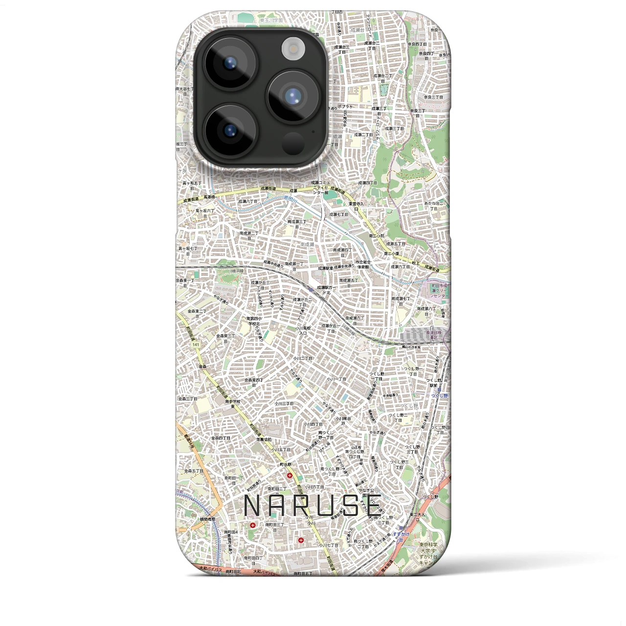【成瀬(東京都)】地図柄iPhoneケース(バックカバータイプ)