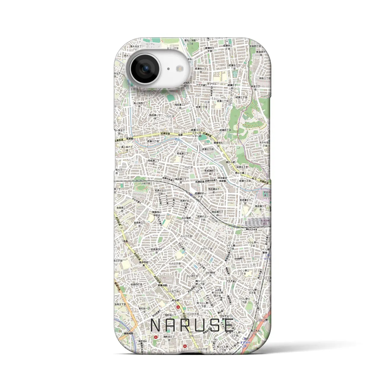 【成瀬(東京都)】地図柄iPhoneケース(バックカバータイプ)