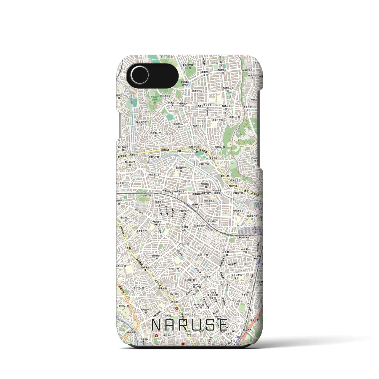 【成瀬(東京都)】地図柄iPhoneケース(バックカバータイプ)