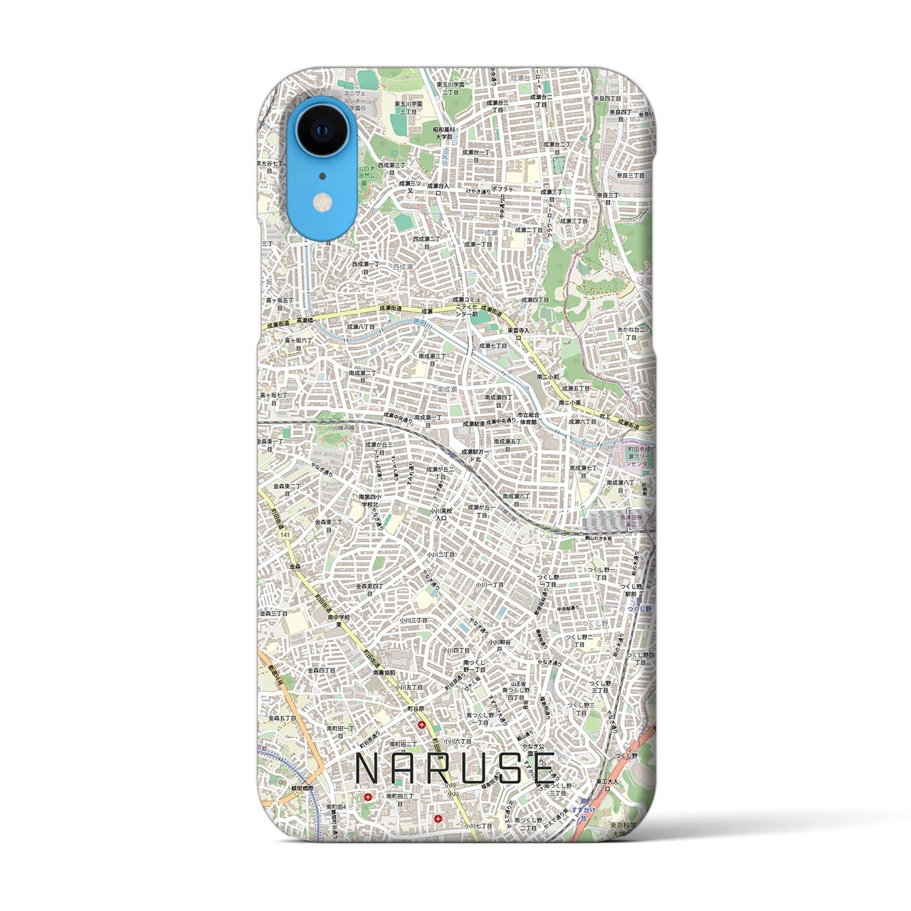 【成瀬(東京都)】地図柄iPhoneケース(バックカバータイプ)