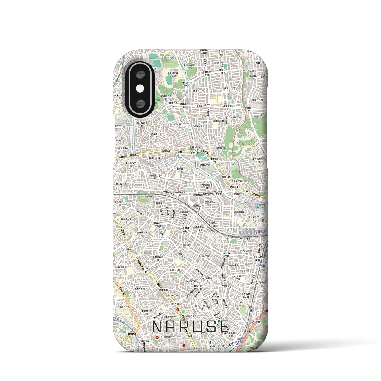 【成瀬(東京都)】地図柄iPhoneケース(バックカバータイプ)
