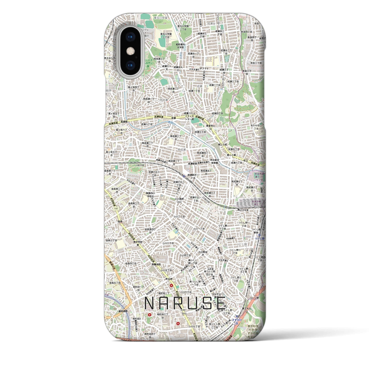 【成瀬(東京都)】地図柄iPhoneケース(バックカバータイプ)