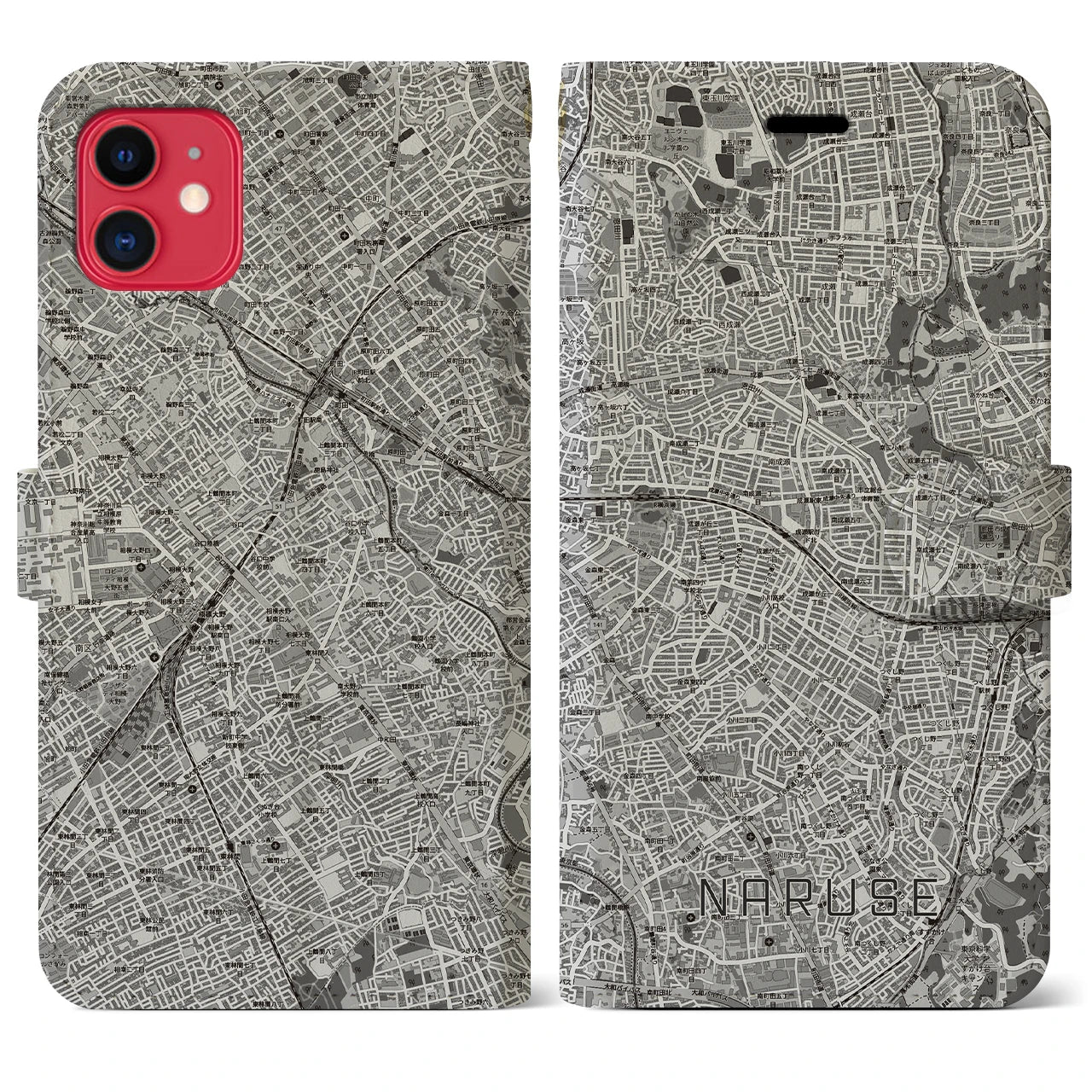 【成瀬(東京都)】地図柄iPhoneケース(手帳タイプ)