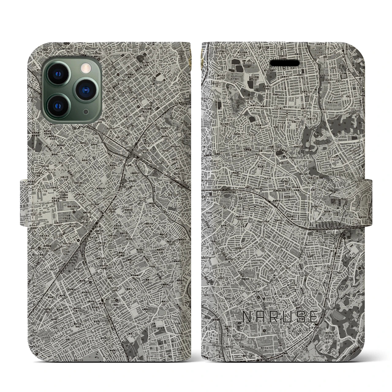 【成瀬(東京都)】地図柄iPhoneケース(手帳タイプ)