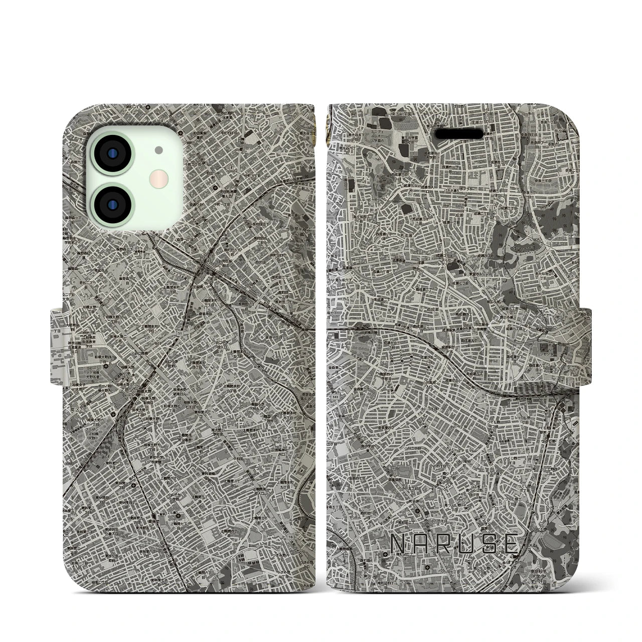 【成瀬(東京都)】地図柄iPhoneケース(手帳タイプ)