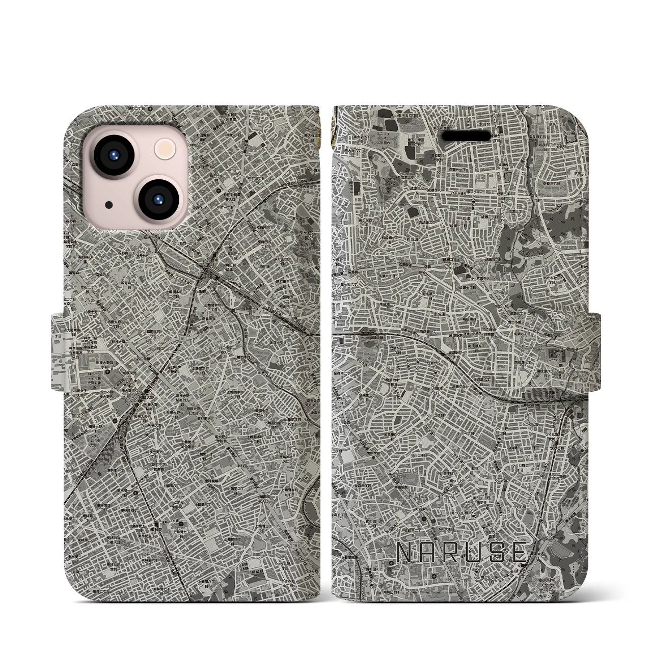 【成瀬(東京都)】地図柄iPhoneケース(手帳タイプ)