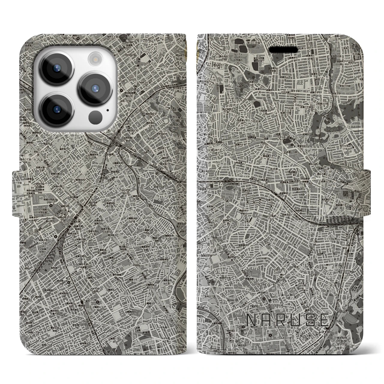 【成瀬(東京都)】地図柄iPhoneケース(手帳タイプ)