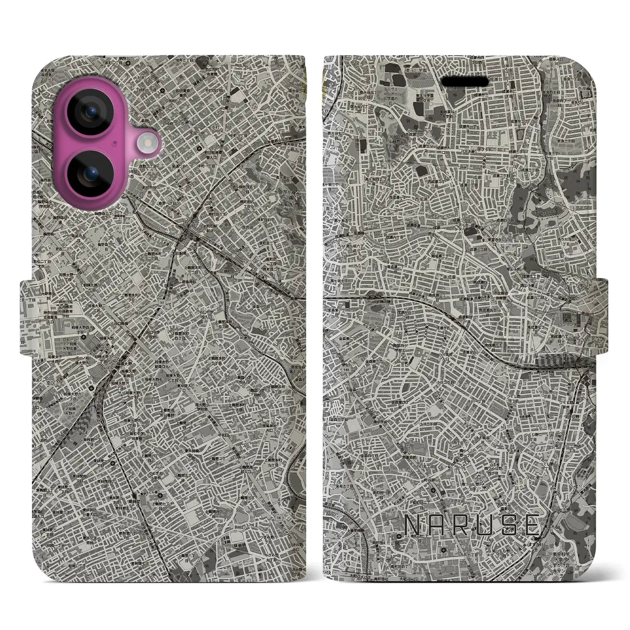 【成瀬(東京都)】地図柄iPhoneケース(手帳タイプ)