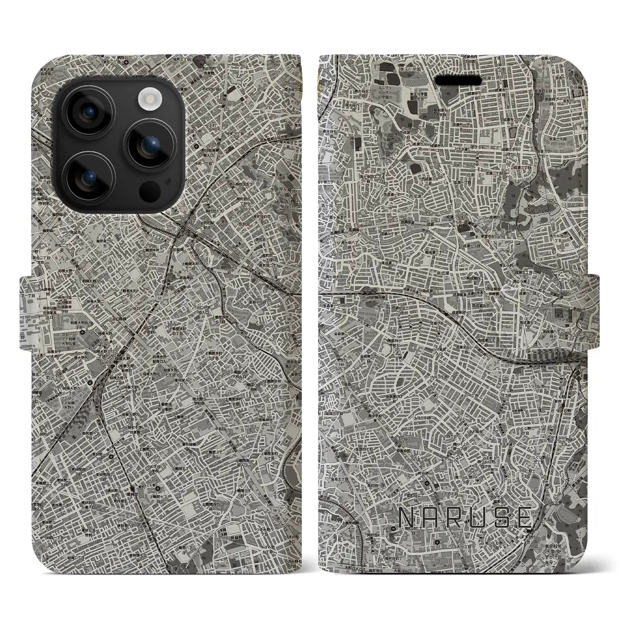 【成瀬(東京都)】地図柄iPhoneケース(手帳タイプ)