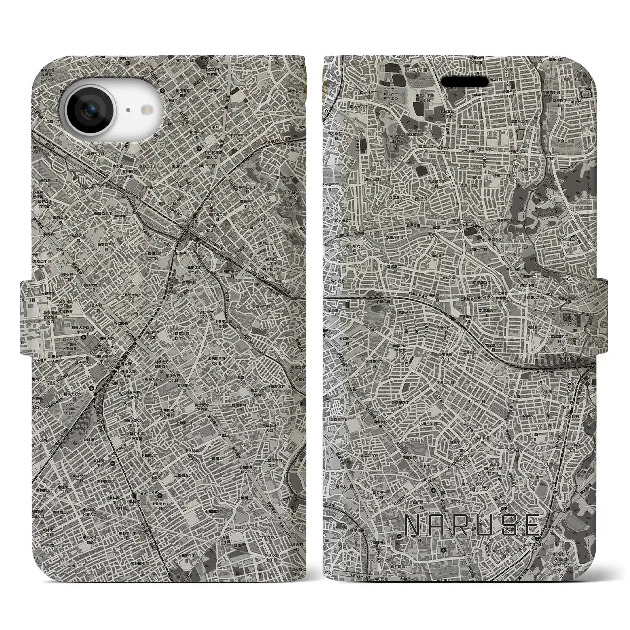 【成瀬(東京都)】地図柄iPhoneケース(手帳タイプ)