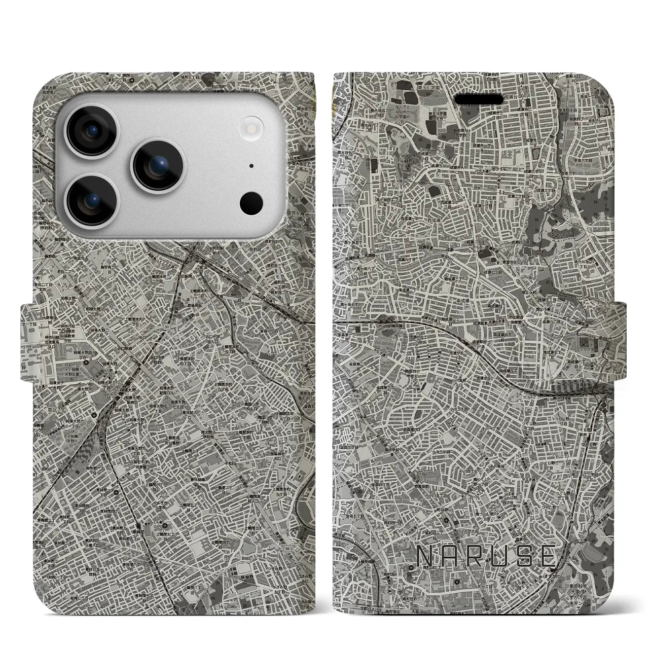 【成瀬(東京都)】地図柄iPhoneケース(手帳タイプ)