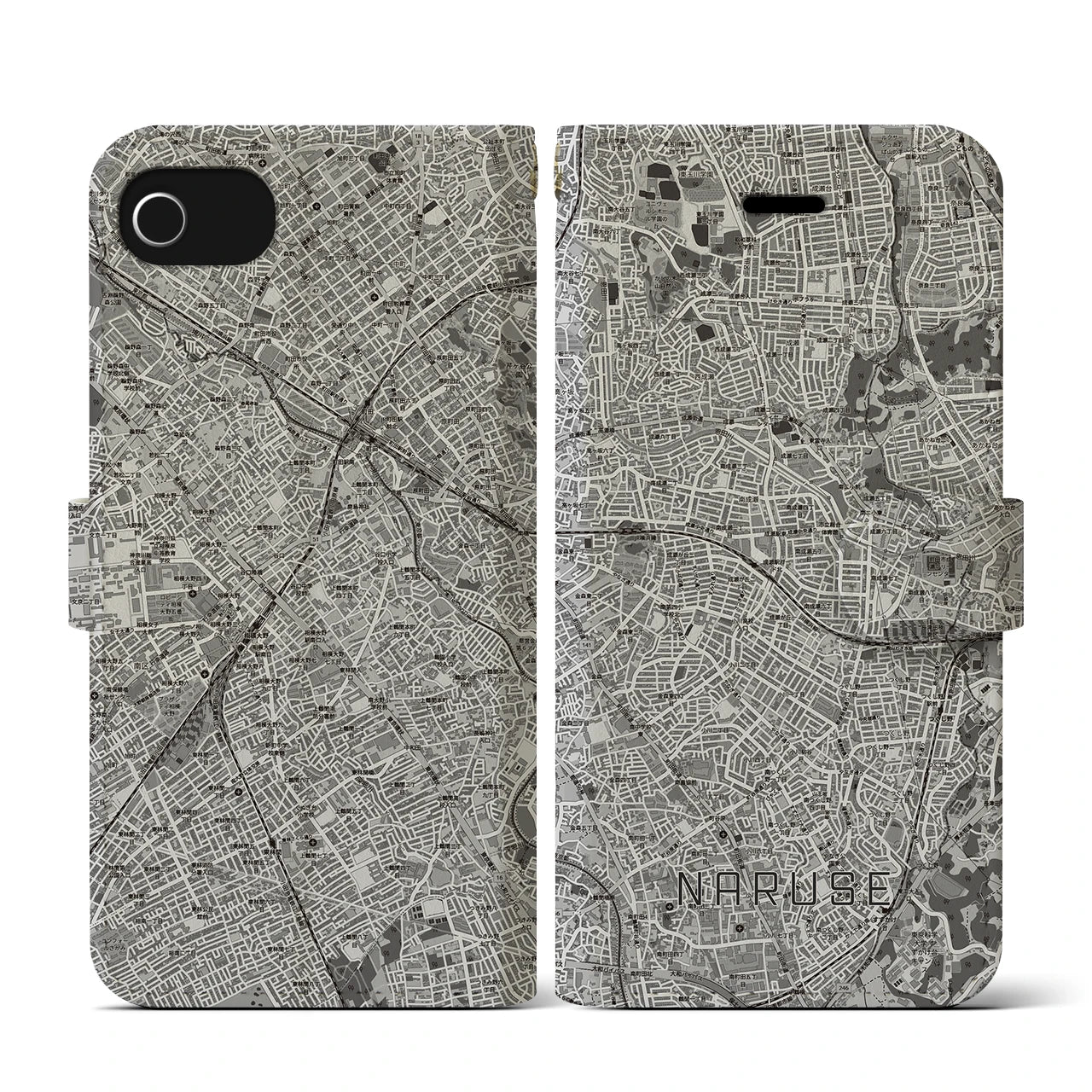 【成瀬(東京都)】地図柄iPhoneケース(手帳タイプ)