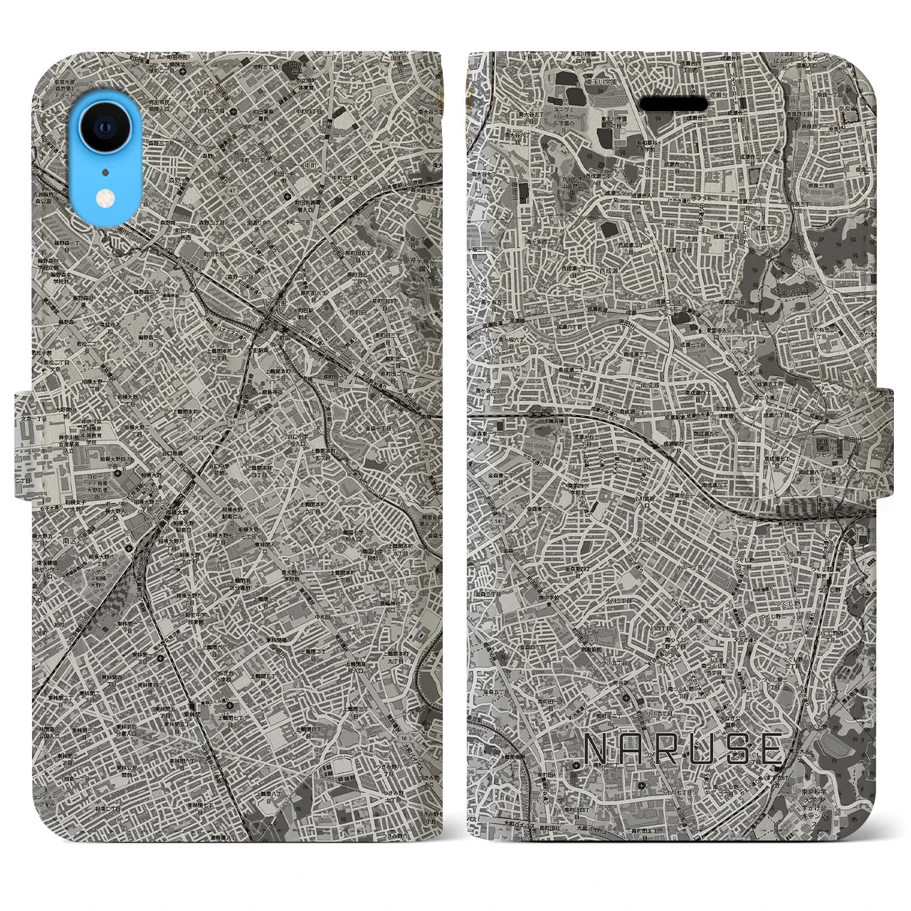 【成瀬(東京都)】地図柄iPhoneケース(手帳タイプ)