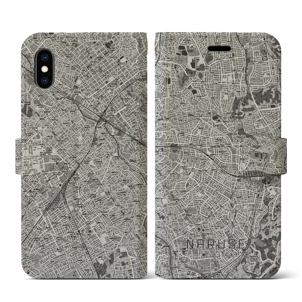 【成瀬(東京都)】地図柄iPhoneケース(手帳タイプ)