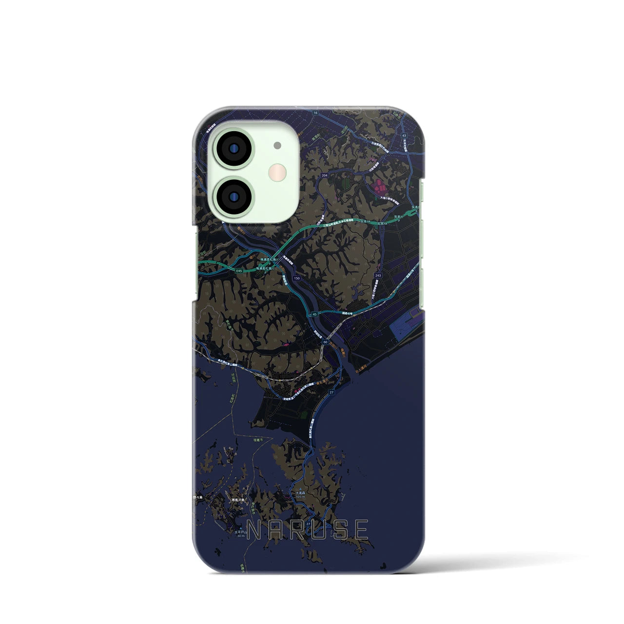 【鳴瀬(宮城県)】地図柄iPhoneケース(バックカバータイプ)