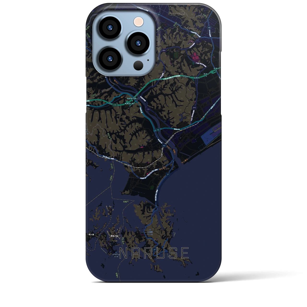 【鳴瀬(宮城県)】地図柄iPhoneケース(バックカバータイプ)