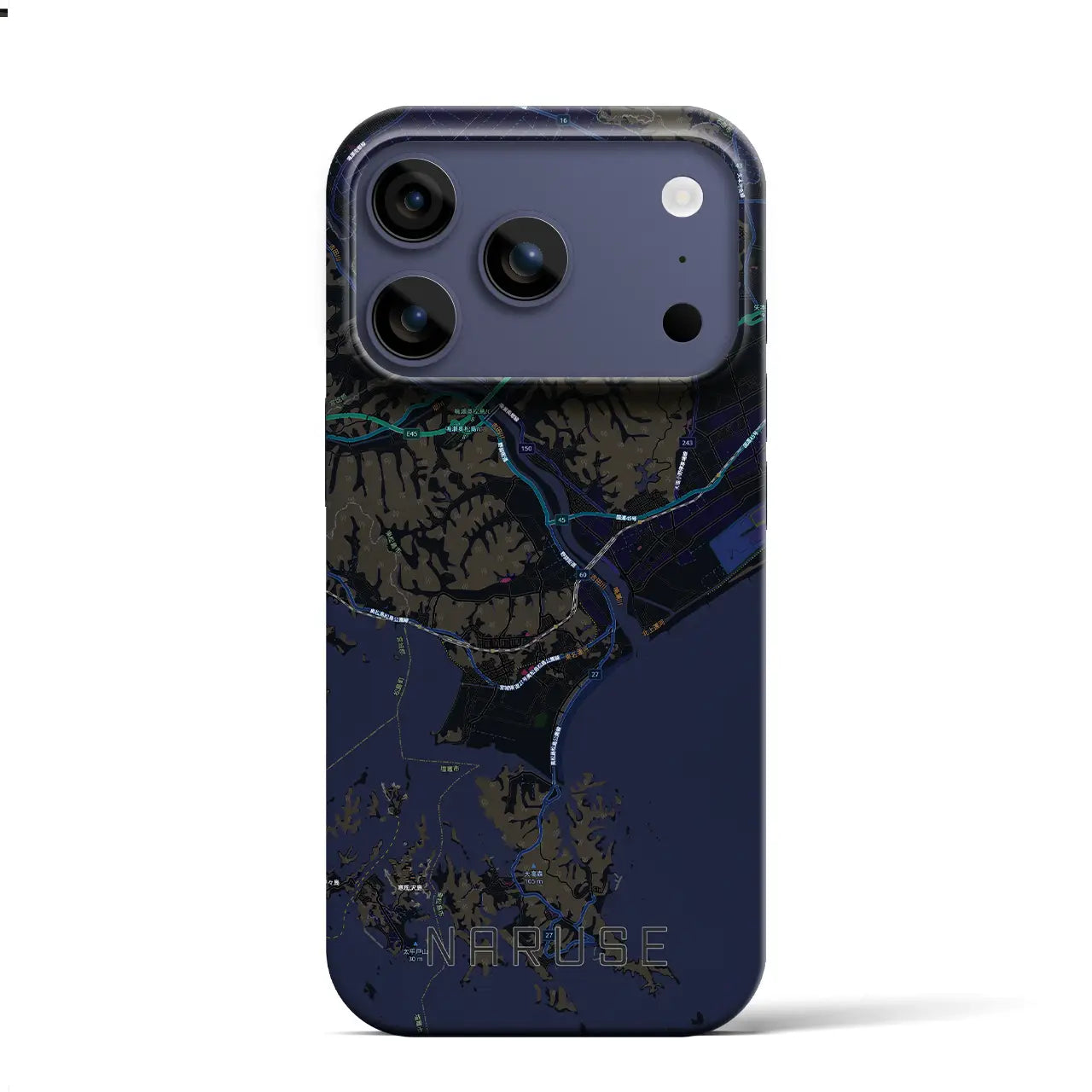 【鳴瀬(宮城県)】地図柄iPhoneケース(バックカバータイプ)