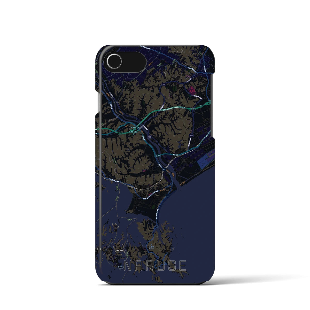 【鳴瀬(宮城県)】地図柄iPhoneケース(バックカバータイプ)