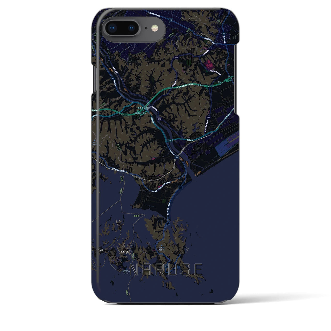 【鳴瀬(宮城県)】地図柄iPhoneケース(バックカバータイプ)