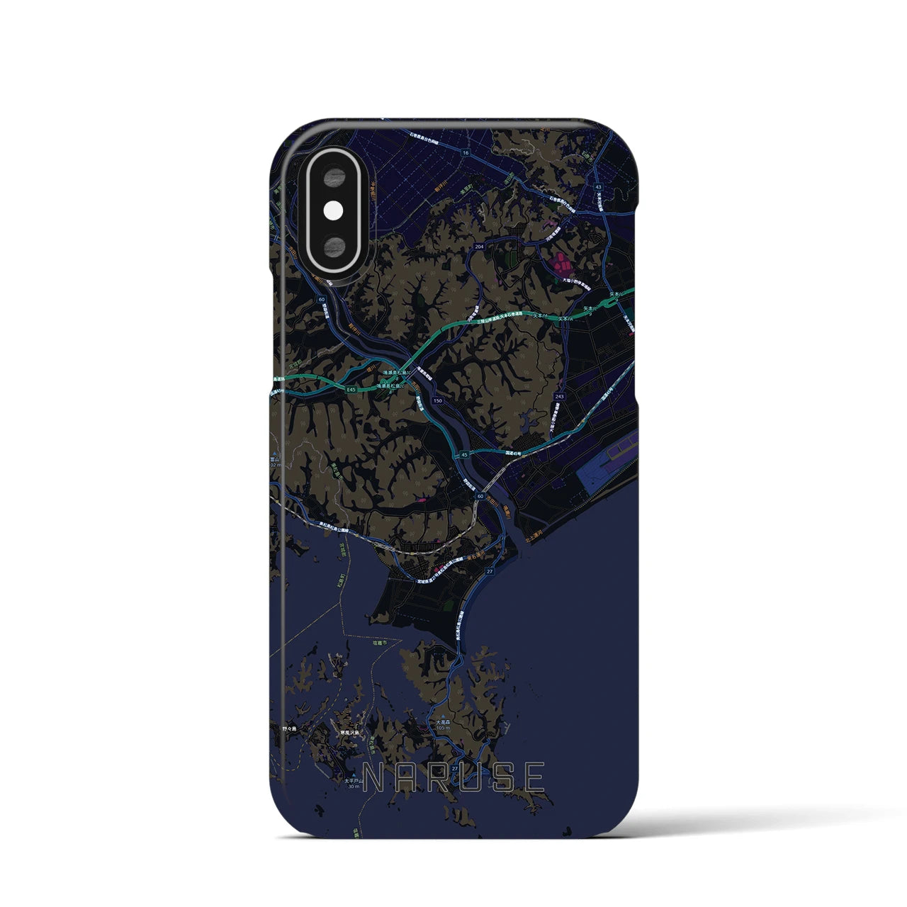 【鳴瀬(宮城県)】地図柄iPhoneケース(バックカバータイプ)