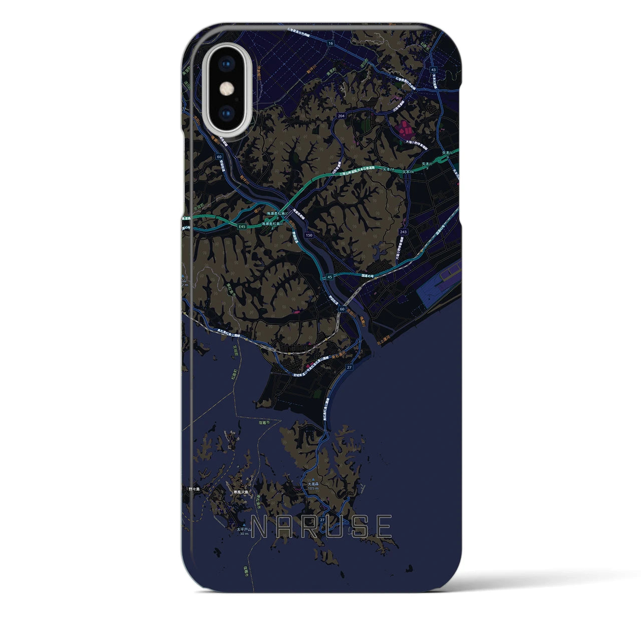 【鳴瀬(宮城県)】地図柄iPhoneケース(バックカバータイプ)