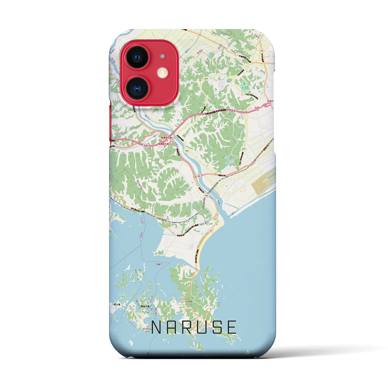 【鳴瀬(宮城県)】地図柄iPhoneケース(バックカバータイプ)