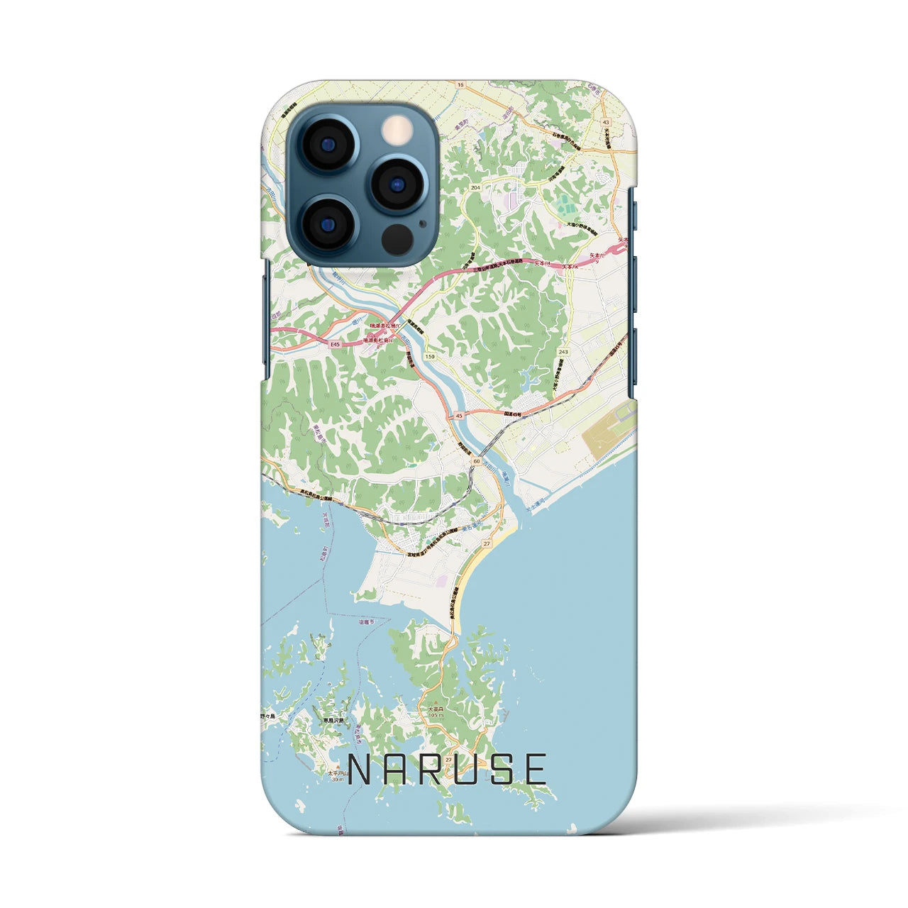 【鳴瀬(宮城県)】地図柄iPhoneケース(バックカバータイプ)