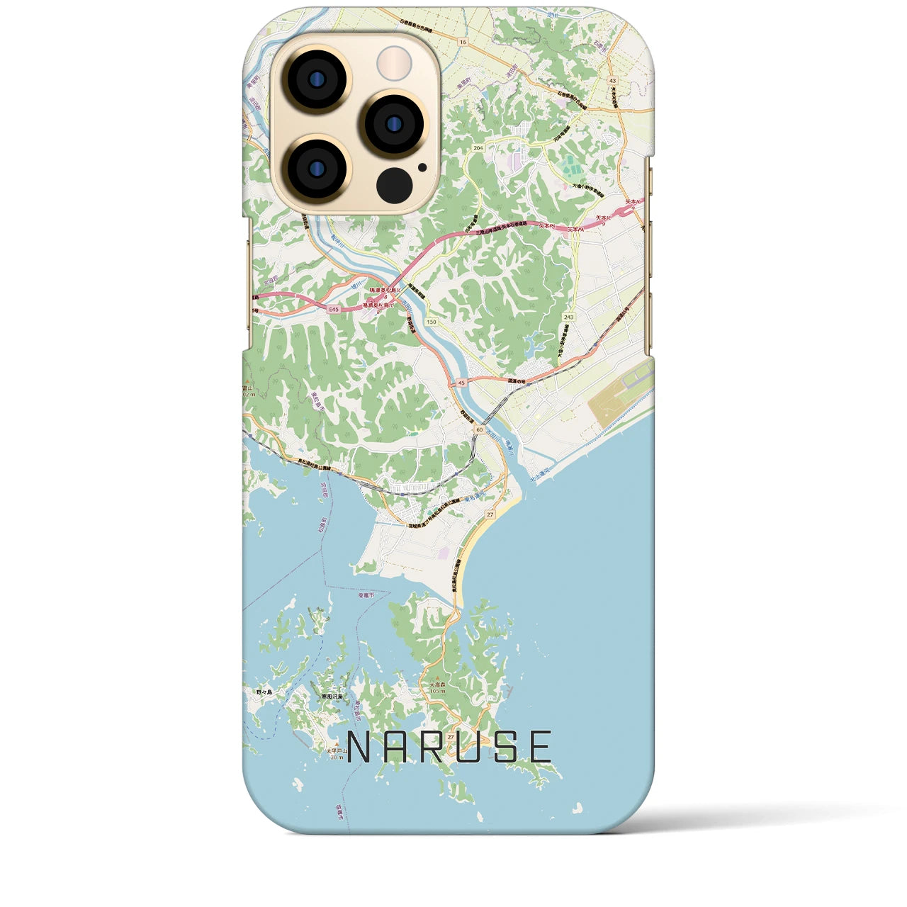 【鳴瀬(宮城県)】地図柄iPhoneケース(バックカバータイプ)