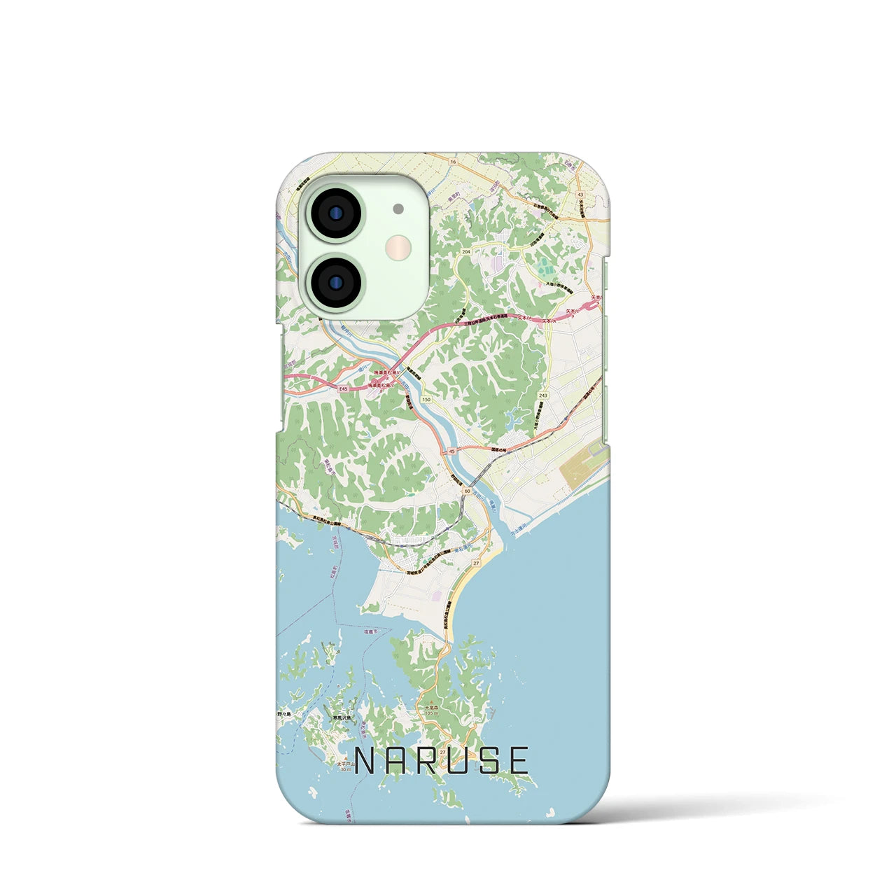 【鳴瀬(宮城県)】地図柄iPhoneケース(バックカバータイプ)
