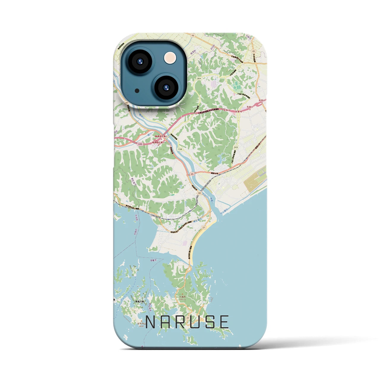 【鳴瀬(宮城県)】地図柄iPhoneケース(バックカバータイプ)
