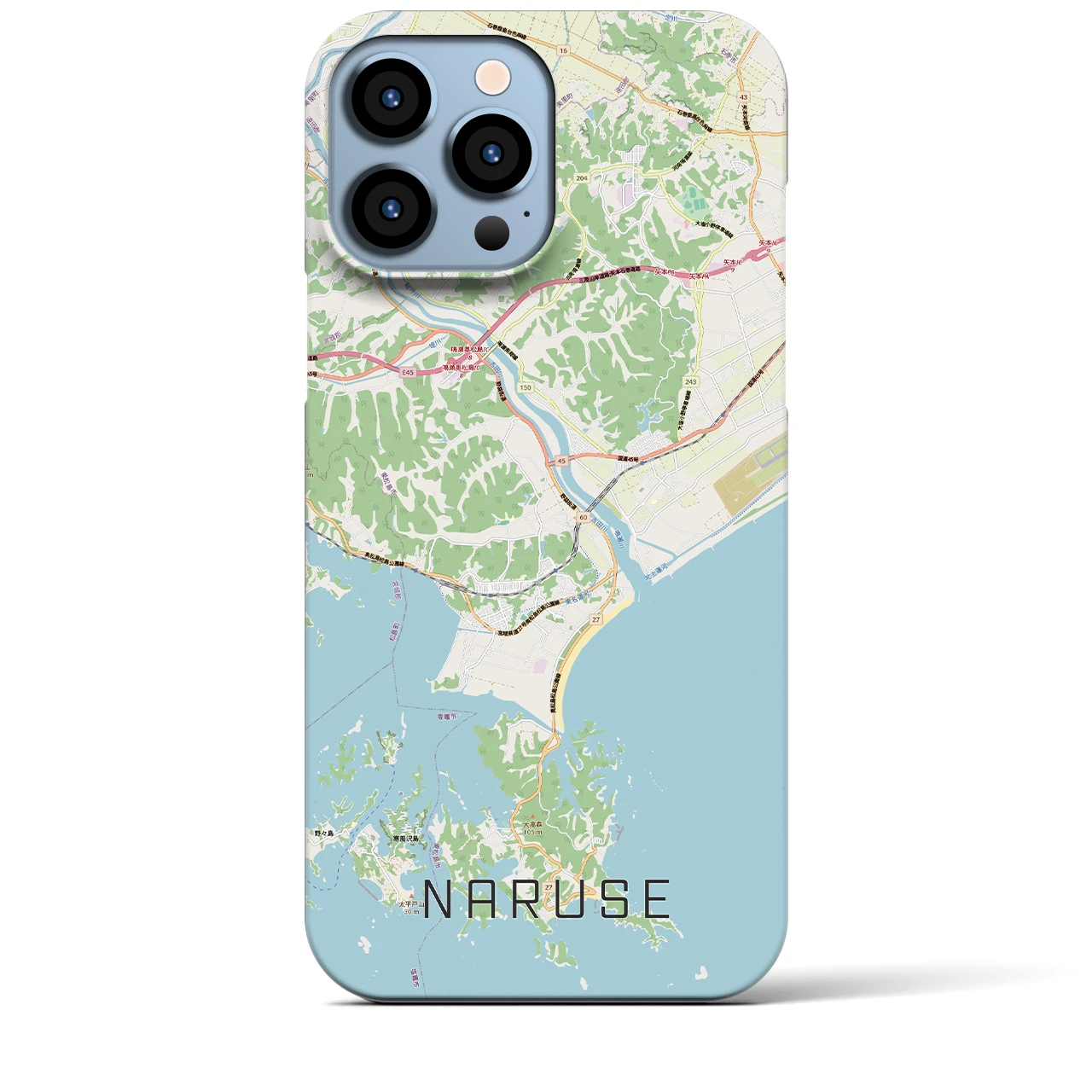 【鳴瀬(宮城県)】地図柄iPhoneケース(バックカバータイプ)