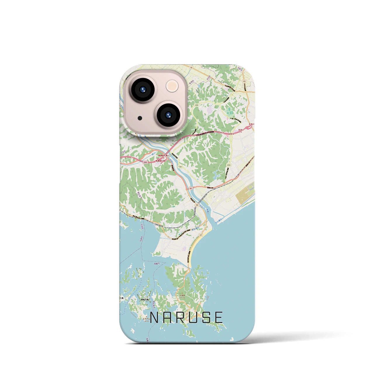 【鳴瀬(宮城県)】地図柄iPhoneケース(バックカバータイプ)