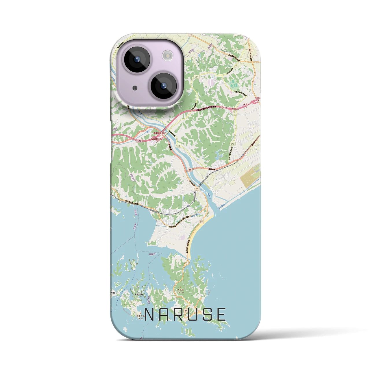 【鳴瀬(宮城県)】地図柄iPhoneケース(バックカバータイプ)