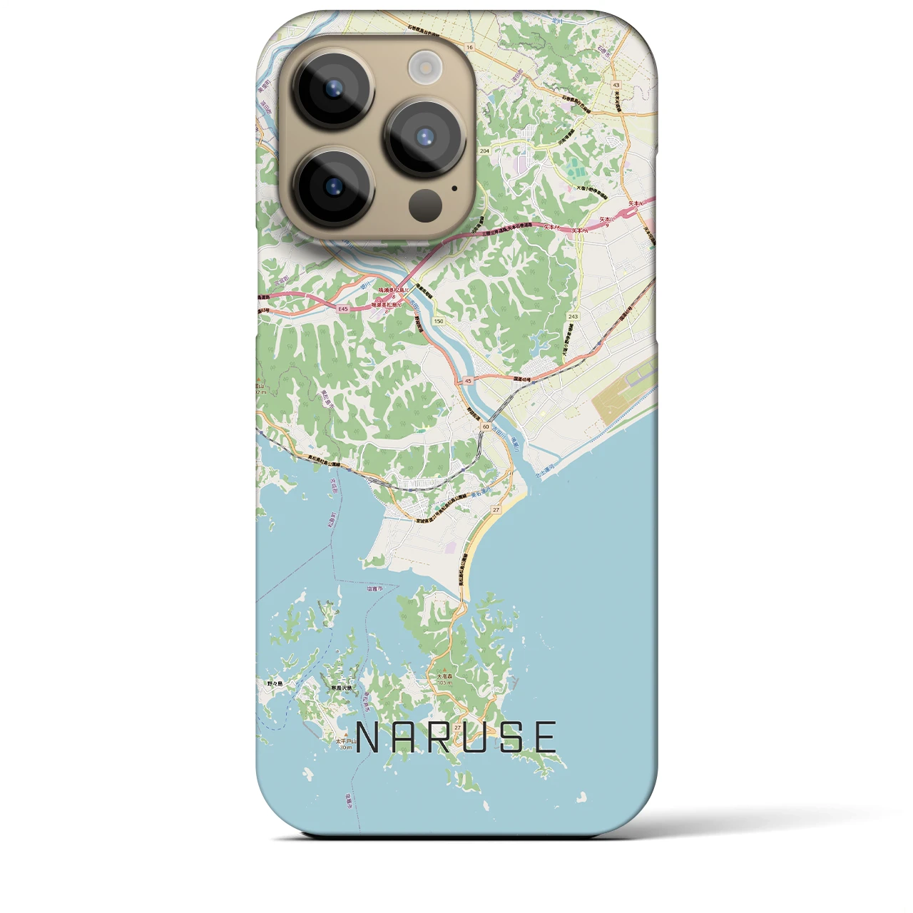 【鳴瀬(宮城県)】地図柄iPhoneケース(バックカバータイプ)