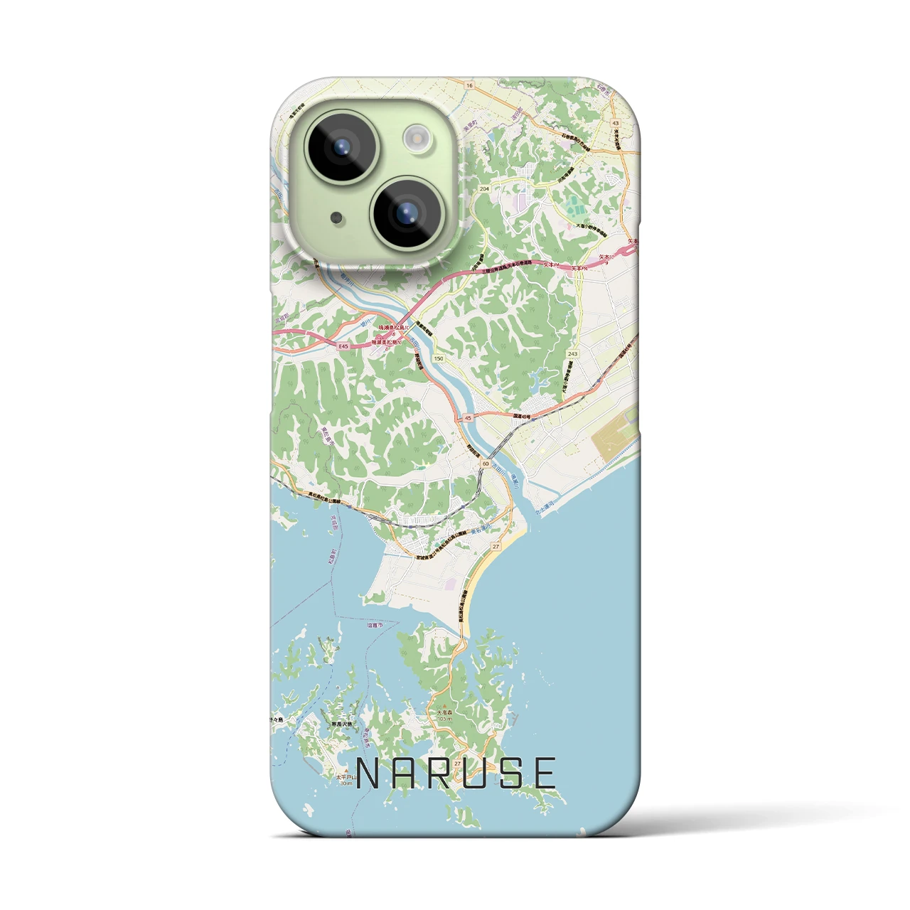【鳴瀬(宮城県)】地図柄iPhoneケース(バックカバータイプ)