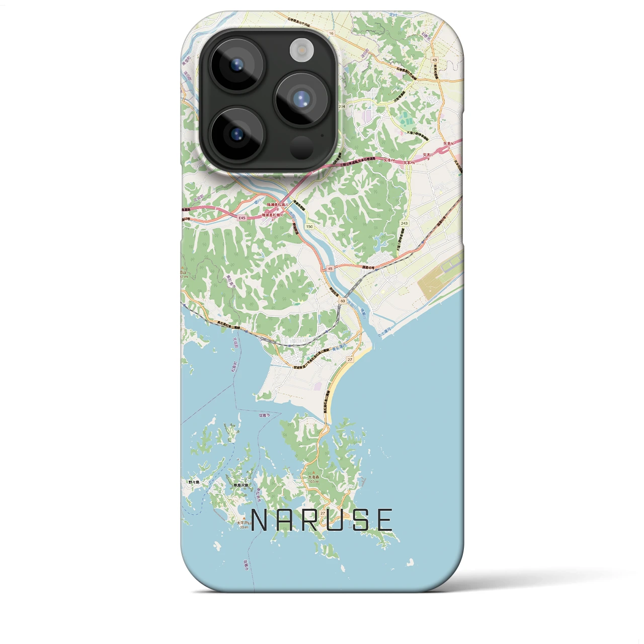 【鳴瀬(宮城県)】地図柄iPhoneケース(バックカバータイプ)
