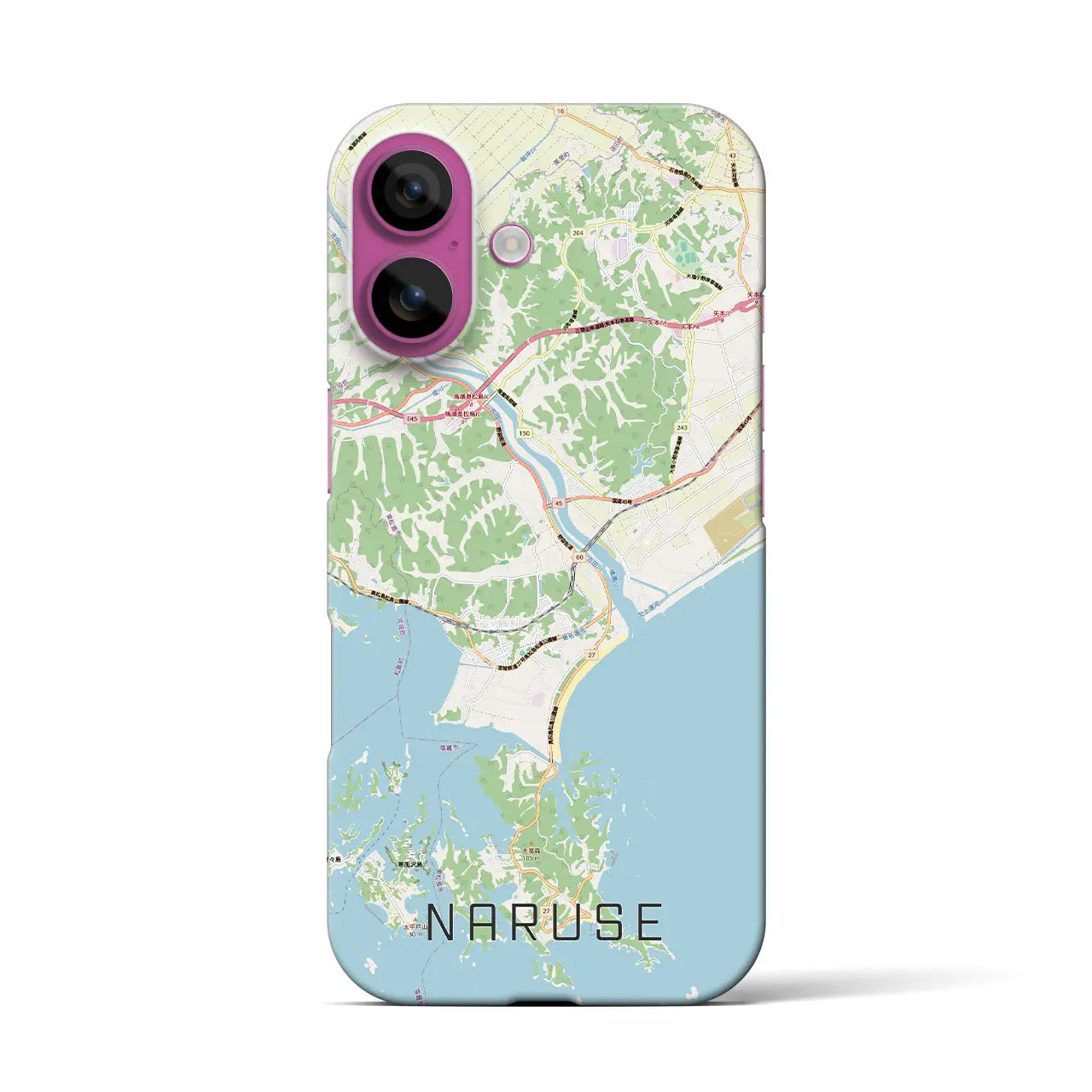 【鳴瀬(宮城県)】地図柄iPhoneケース(バックカバータイプ)